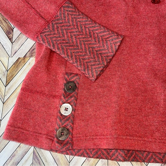 PRANA LUCIA SWEATER Wool Blend Pullover Red Medium Outdoor Hiking Casual Active - Picture 7 of 13
